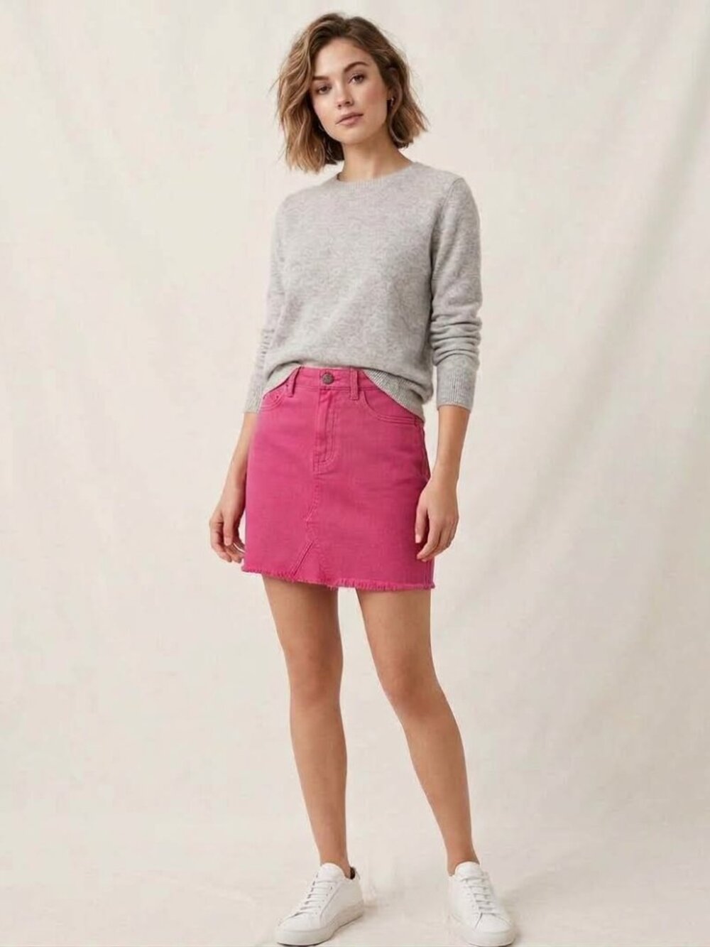 NWT TGLA pink denim mini skirt from Francesca's, size XS - Picture 2 of 6